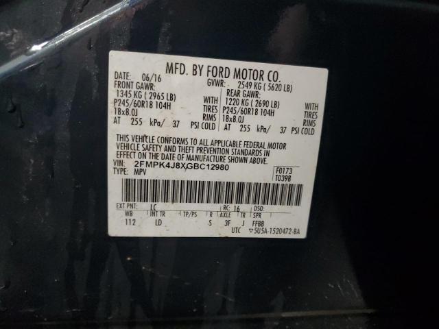 2FMPK4J8XGBC12980 2016 FORD EDGE - Image 12