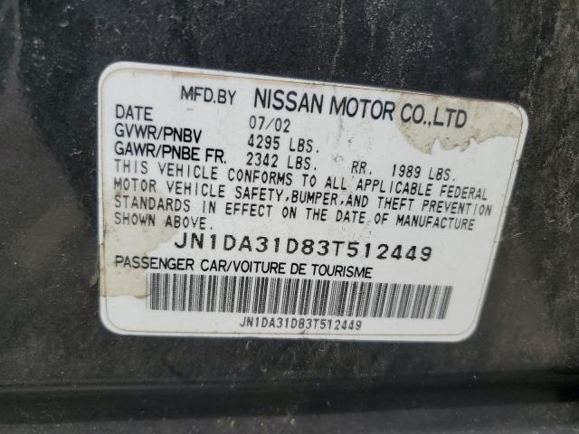 2003 Nissan Maxima Gle VIN: JN1DA31D83T512449 Lot: 56083064