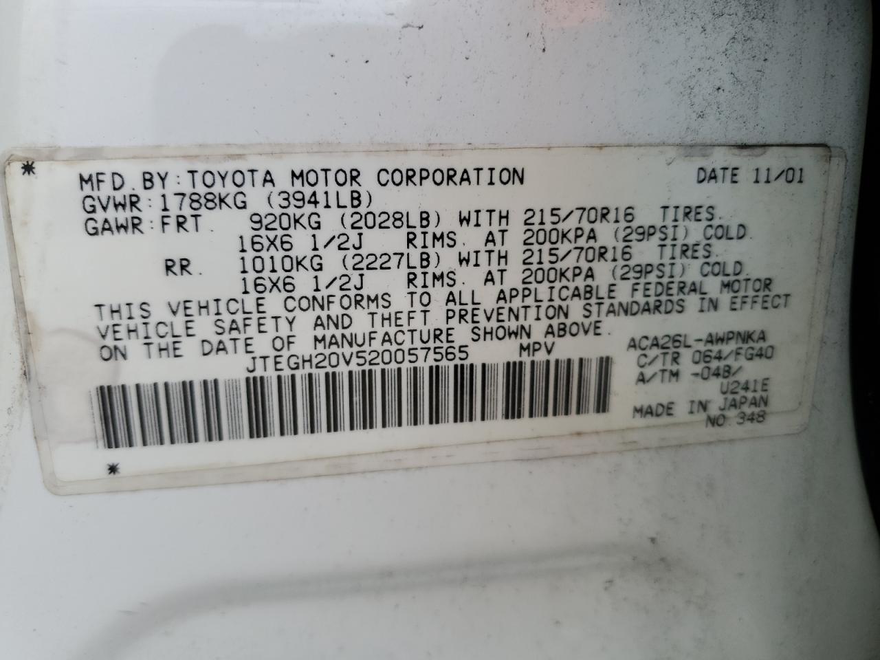 JTEGH20V520057565 2002 Toyota Rav4