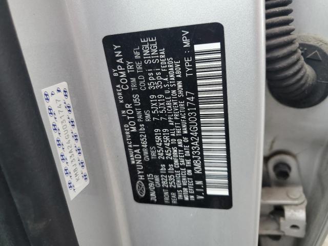 2016 Hyundai Tucson Limited VIN: KM8J33A24GU031747 Lot: 54397684