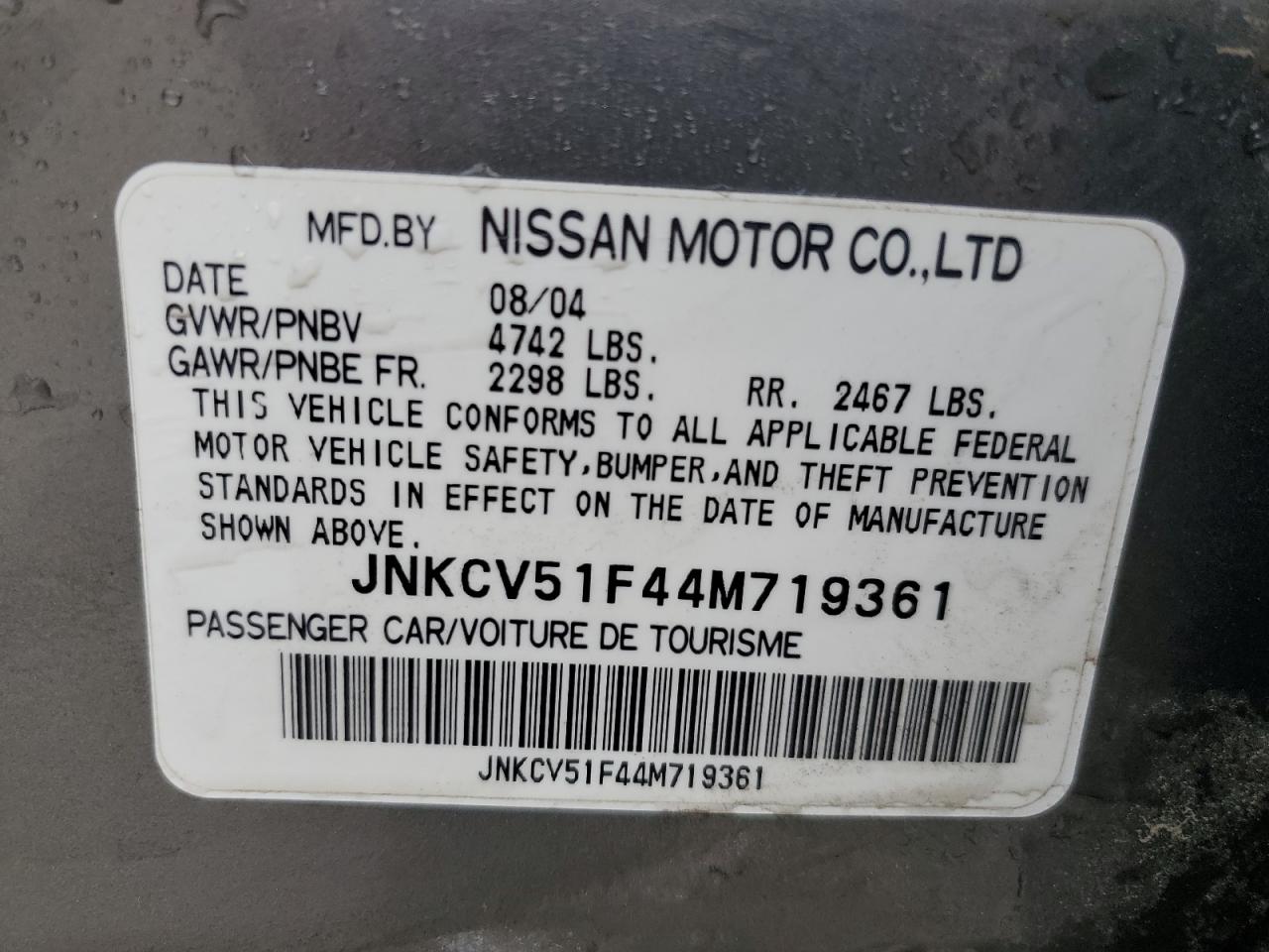 JNKCV51F44M719361 2004 Infiniti G35