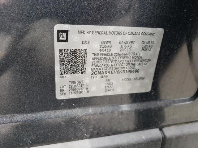 2019 CHEVROLET EQUINOX LT - 2GNAXKEV6K6190498