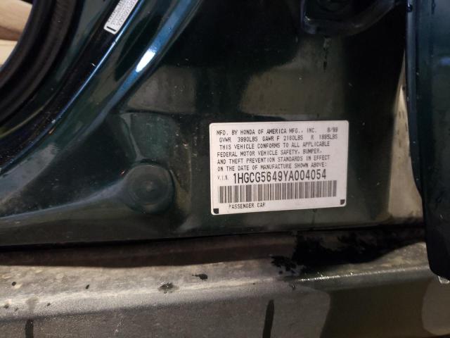 2000 Honda Accord Lx VIN: 1HGCG5649YA004054 Lot: 53450674
