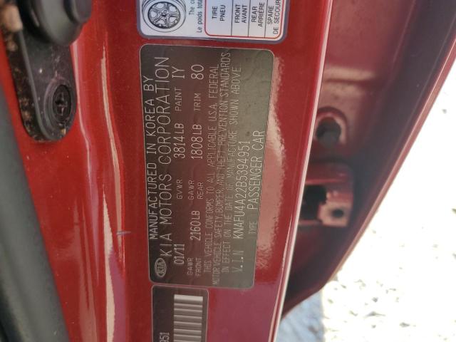 2011 Kia Forte Ex VIN: KNAFU4A22B5394951 Lot: 56330814