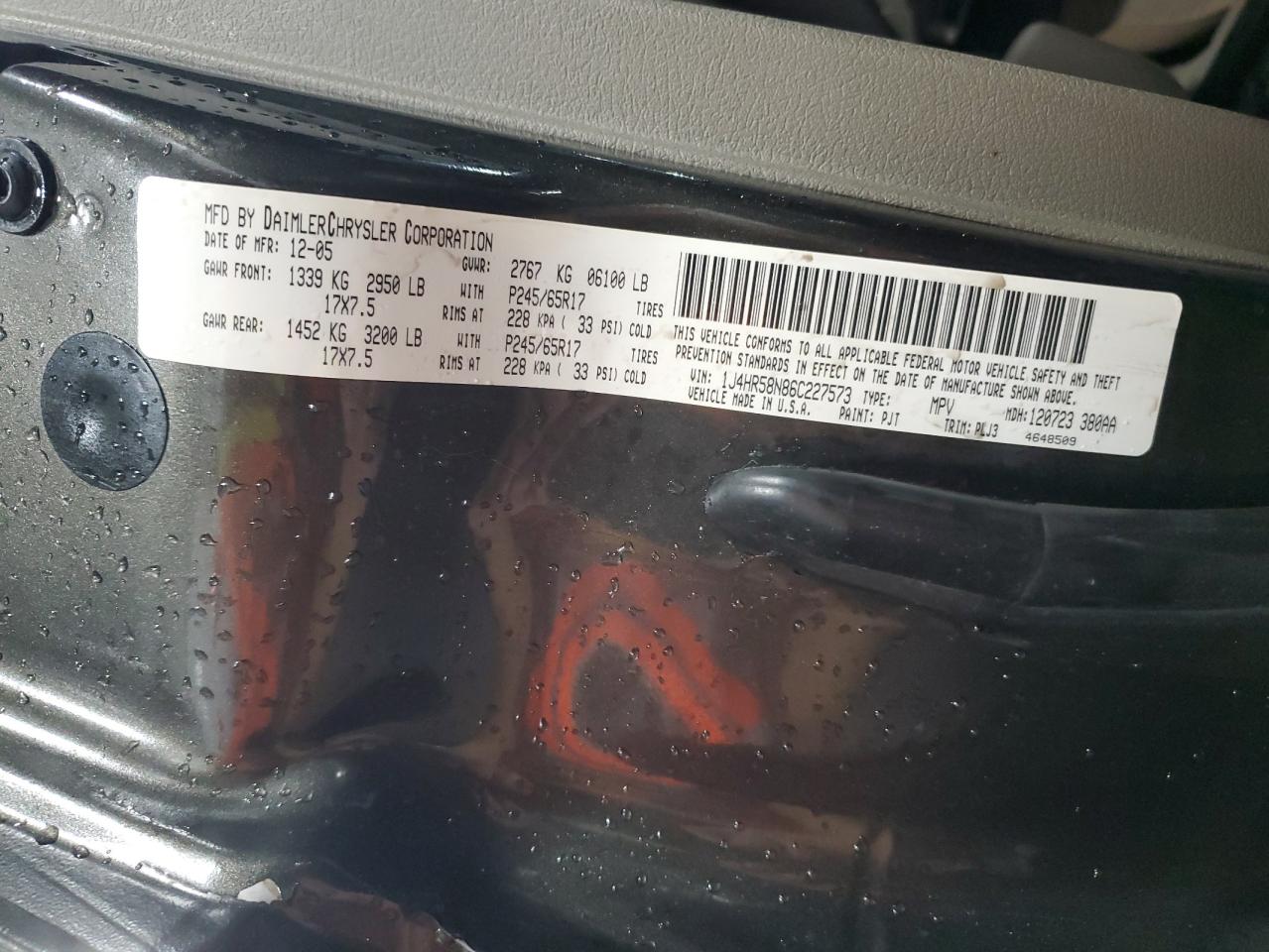 1J4HR58N86C227573 2006 Jeep Grand Cherokee Limited