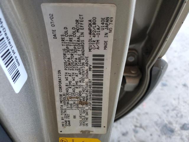 2002 Lexus Rx 300 VIN: JTJGF10U420148187 Lot: 57044344