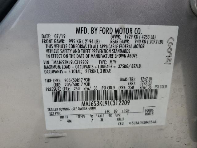 2020 Ford Ecosport Titanium VIN: MAJ6S3KL9LC312209 Lot: 55167344