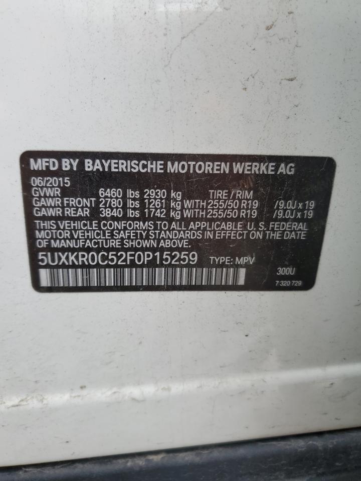 5UXKR0C52F0P15259 2015 BMW X5 xDrive35I