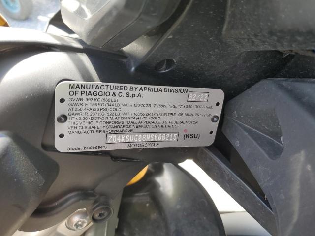 2022 APRILIA RS 660 ZD4KSUG08NS000215