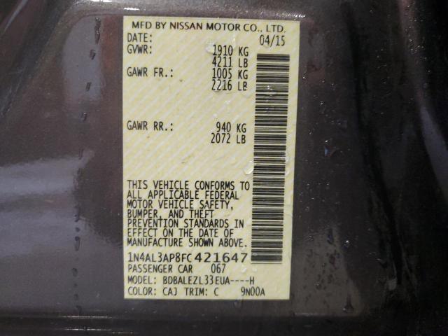 2015 NISSAN ALTIMA 2.5 - 1N4AL3AP8FC421647