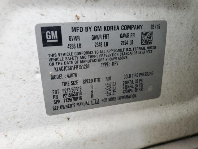 2015 Buick Encore VIN: KL4CJCSB1FB151284 Lot: 55569474