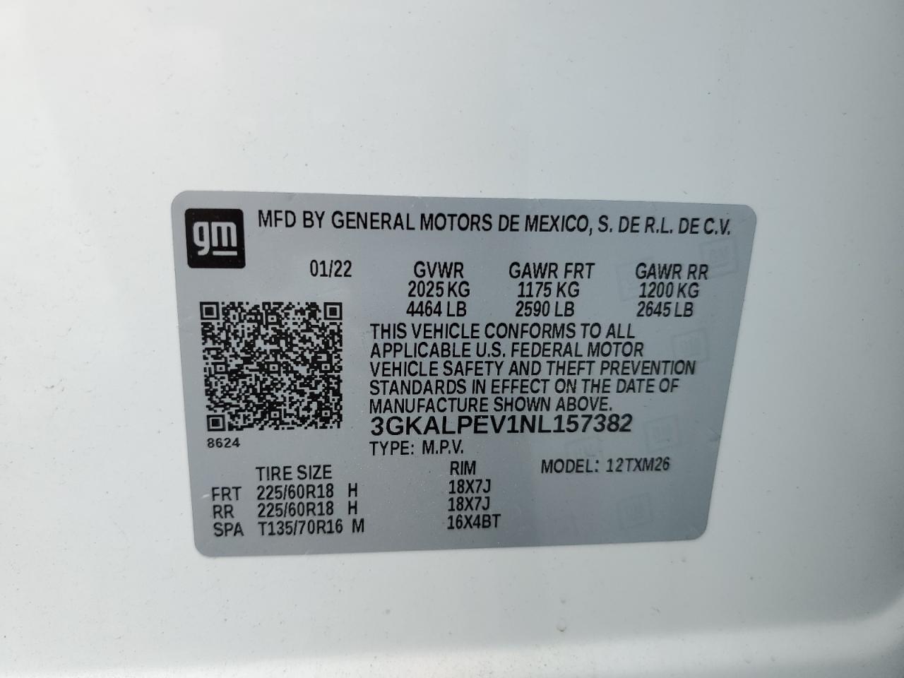 3GKALPEV1NL157382 2022 GMC Terrain Slt