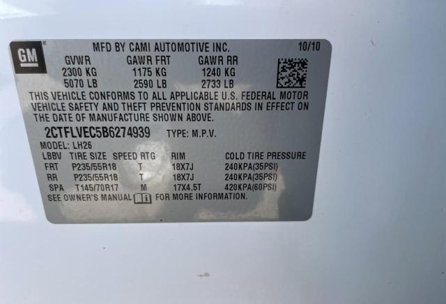 2011 GMC Terrain Slt VIN: 2CTFLVEC5B6274939 Lot: 55858404