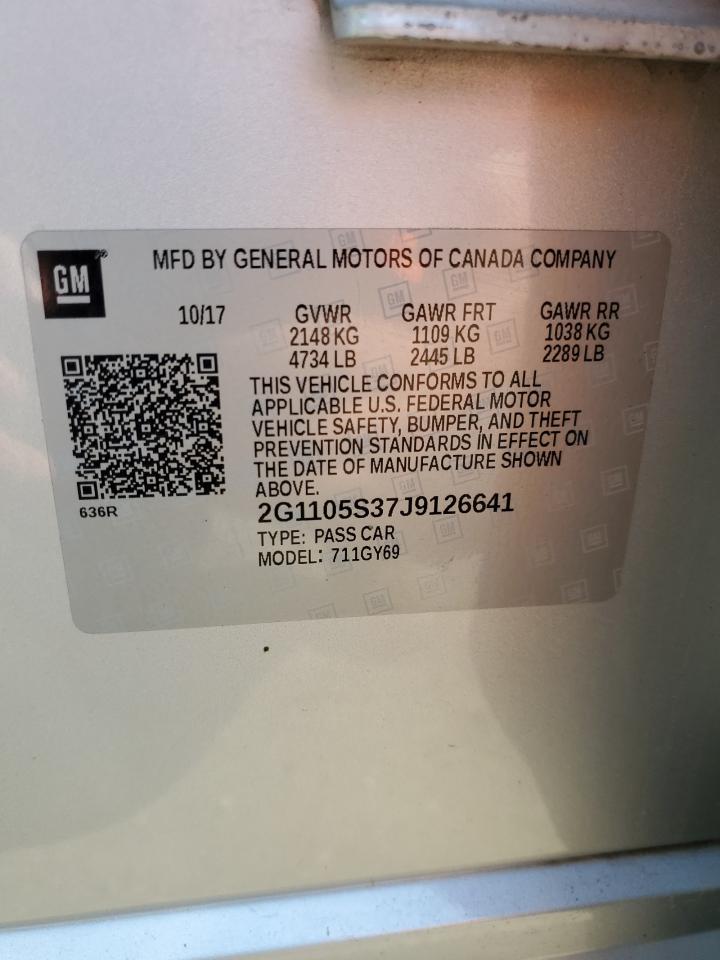 2G1105S37J9126641 2018 Chevrolet Impala Lt