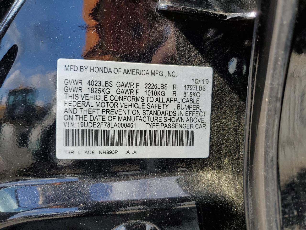 19UDE2F78LA000461 2020 Acura Ilx Premium