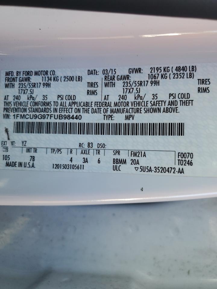 1FMCU9G97FUB98440 2015 Ford Escape Se