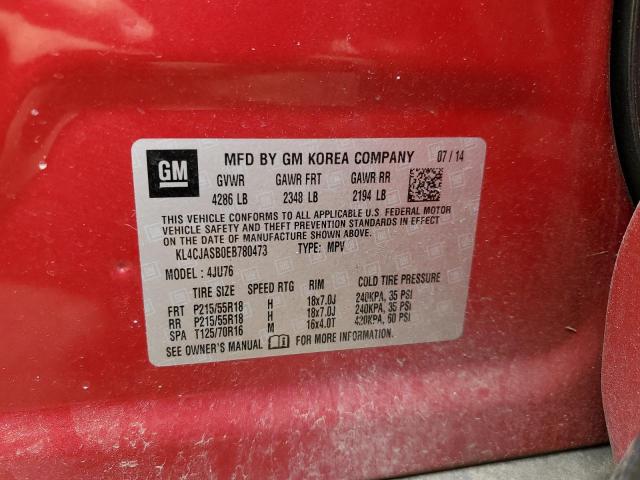 2014 Buick Encore VIN: KL4CJASB0EB780473 Lot: 54242664