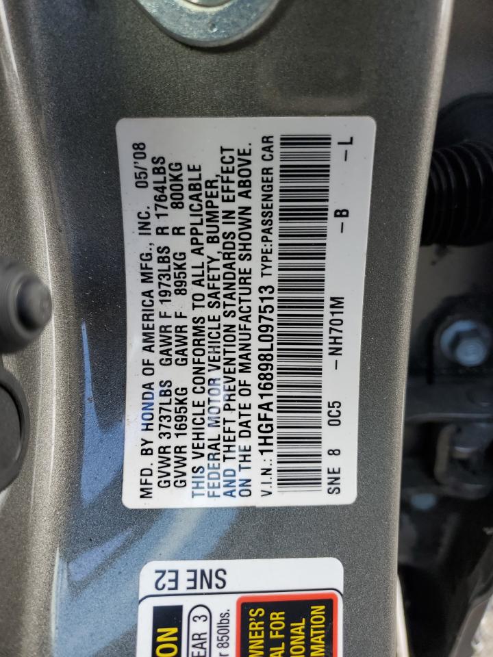 1HGFA16898L097513 2008 Honda Civic Ex