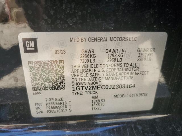 2018 GMC Sierra K1500 Sle VIN: 1GTV2MEC0JZ303464 Lot: 56670844