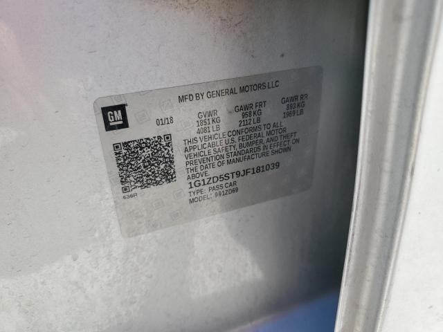 2018 Chevrolet Malibu Lt VIN: 1G1ZD5ST9JF181039 Lot: 54928754