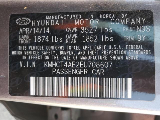 2014 Hyundai Accent Gls VIN: KMHCT4AE2EU708607 Lot: 54266544