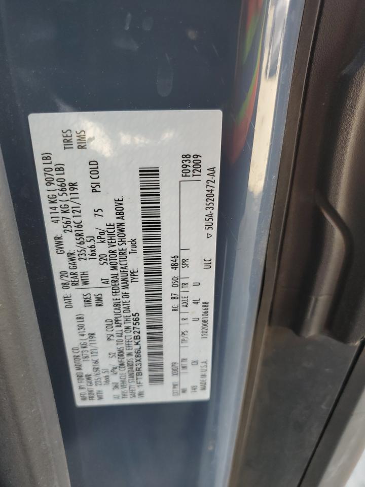 1FTBR3X86LKB27565 2020 Ford Transit T-250