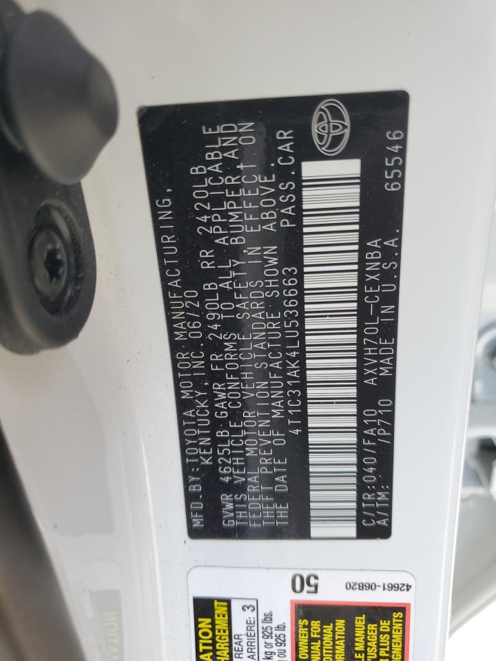 4T1C31AK4LU536663 2020 Toyota Camry Le
