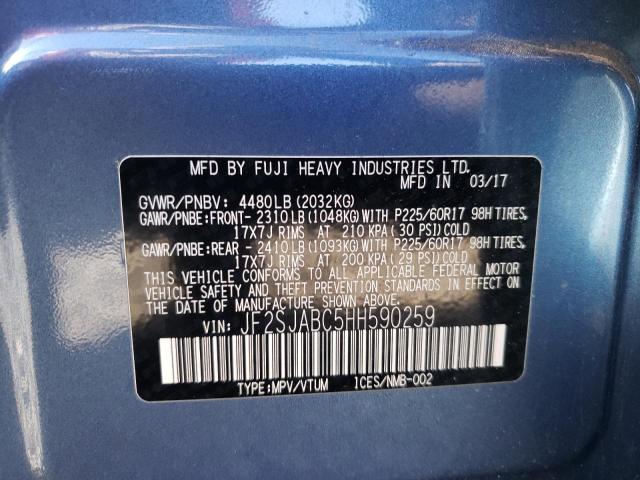 2017 Subaru Forester 2.5I VIN: JF2SJABC5HH590259 Lot: 56603084