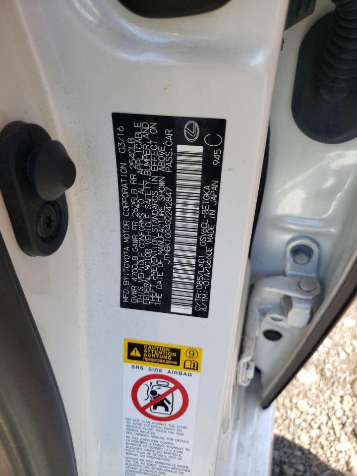 JTHBK1GG4G2242847 2016 Lexus Es 350