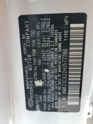 2017 Hyundai Tucson Limited VIN: KM8J3CA22HU577786 Lot: 54728044