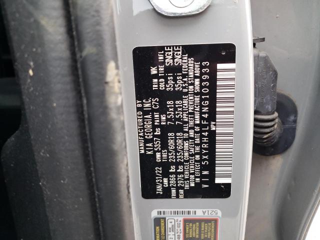 2022 Kia Sorento Ex VIN: 5XYRH4LF4NG103933 Lot: 54798254