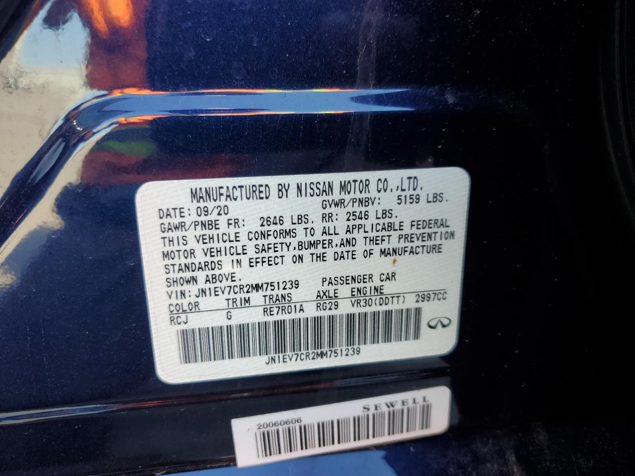 JN1EV7CR2MM751239 2021 Infiniti Q50 Sensory