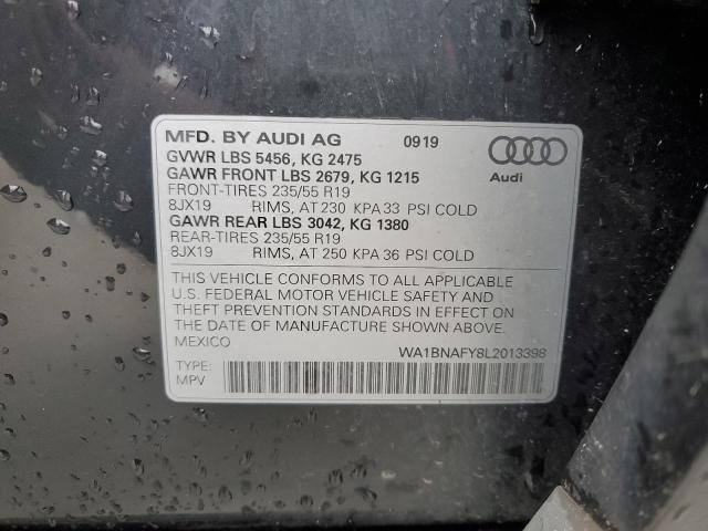2020 Audi Q5 Premium Plus VIN: WA1BNAFY8L2013398 Lot: 54504564