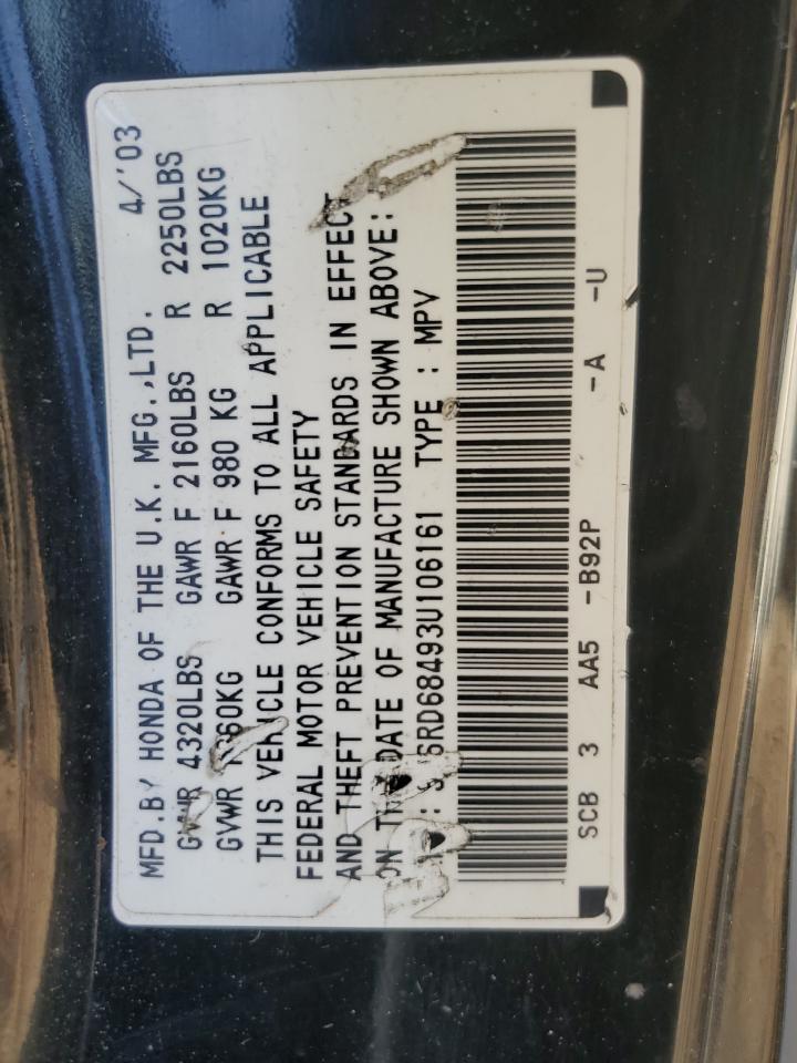 SHSRD68493U106161 2003 Honda Cr-V Lx