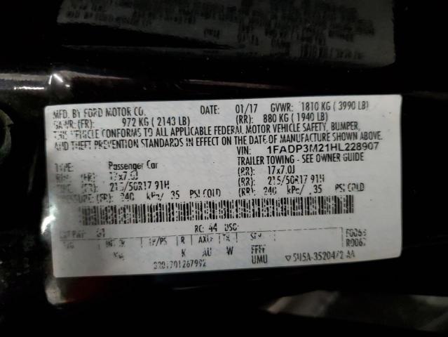 2017 Ford Focus Sel VIN: 1FADP3M21HL228907 Lot: 54675254
