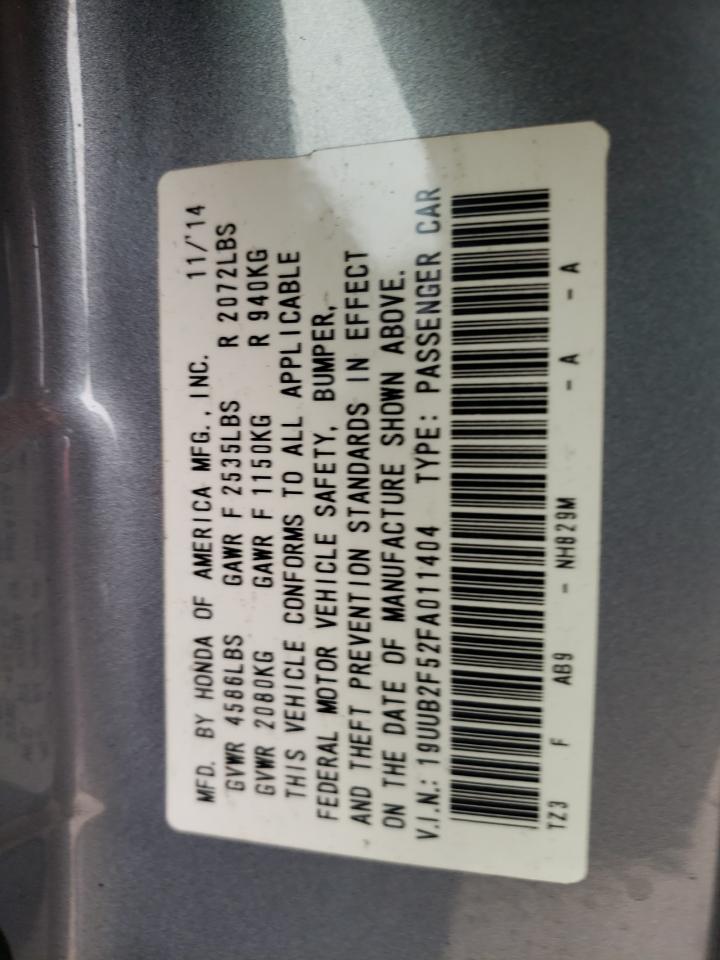 19UUB2F52FA011404 2015 Acura Tlx Tech