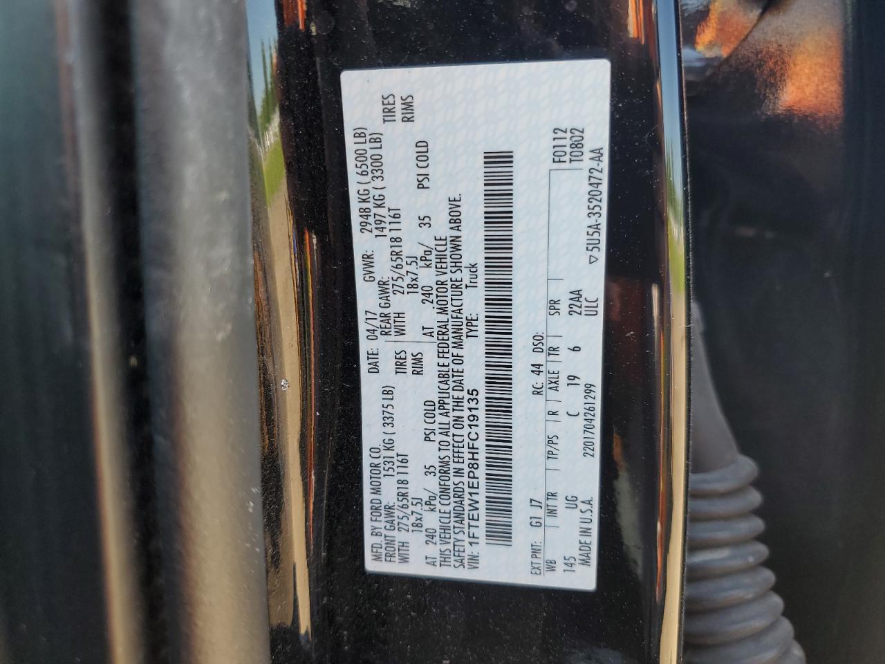 1FTEW1EP8HFC19135 2017 Ford F150 Supercrew