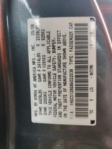 2008 Honda Accord Exl VIN: 1HGCS12848A022039 Lot: 53897384