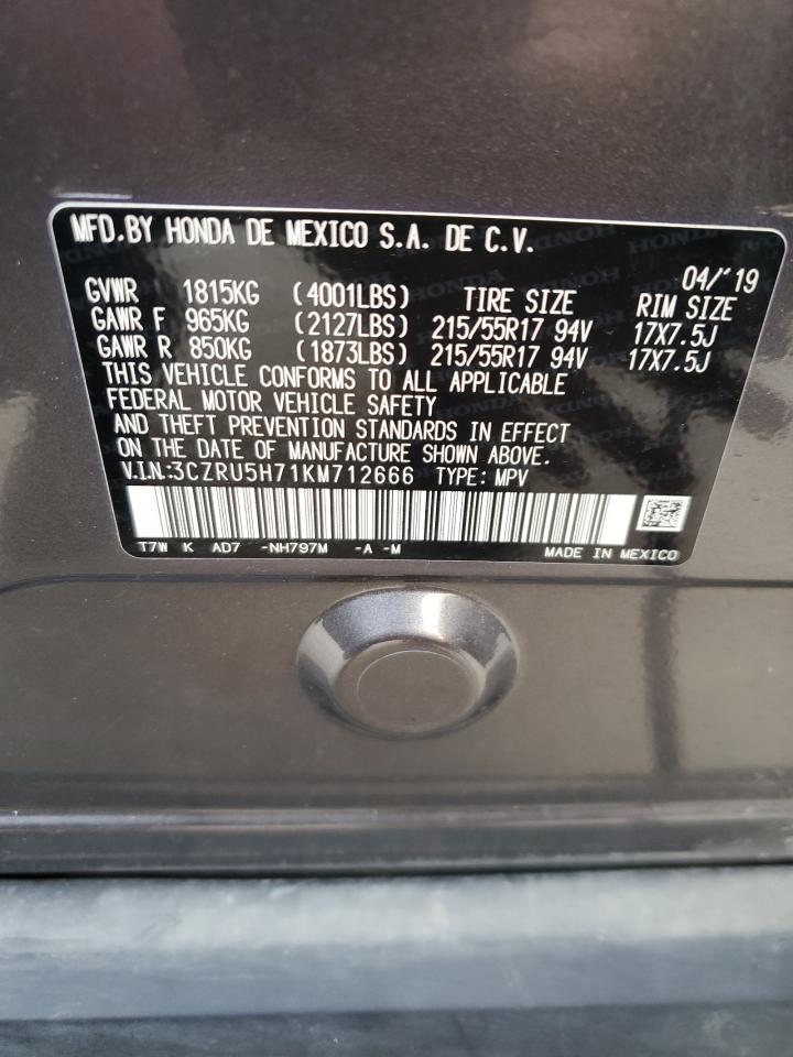 3CZRU5H71KM712666 2019 Honda Hr-V Exl