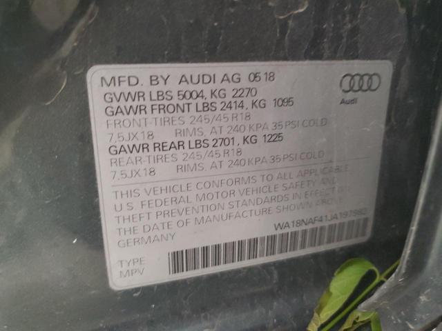 2018 Audi A4 Allroad Premium Plus VIN: WA18NAF41JA197982 Lot: 56695784