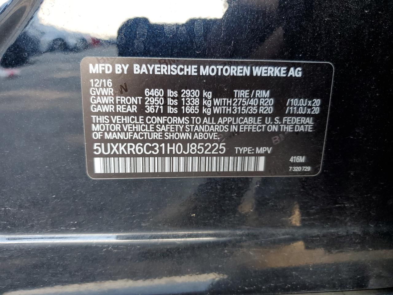 5UXKR6C31H0J85225 2017 BMW X5 xDrive50I