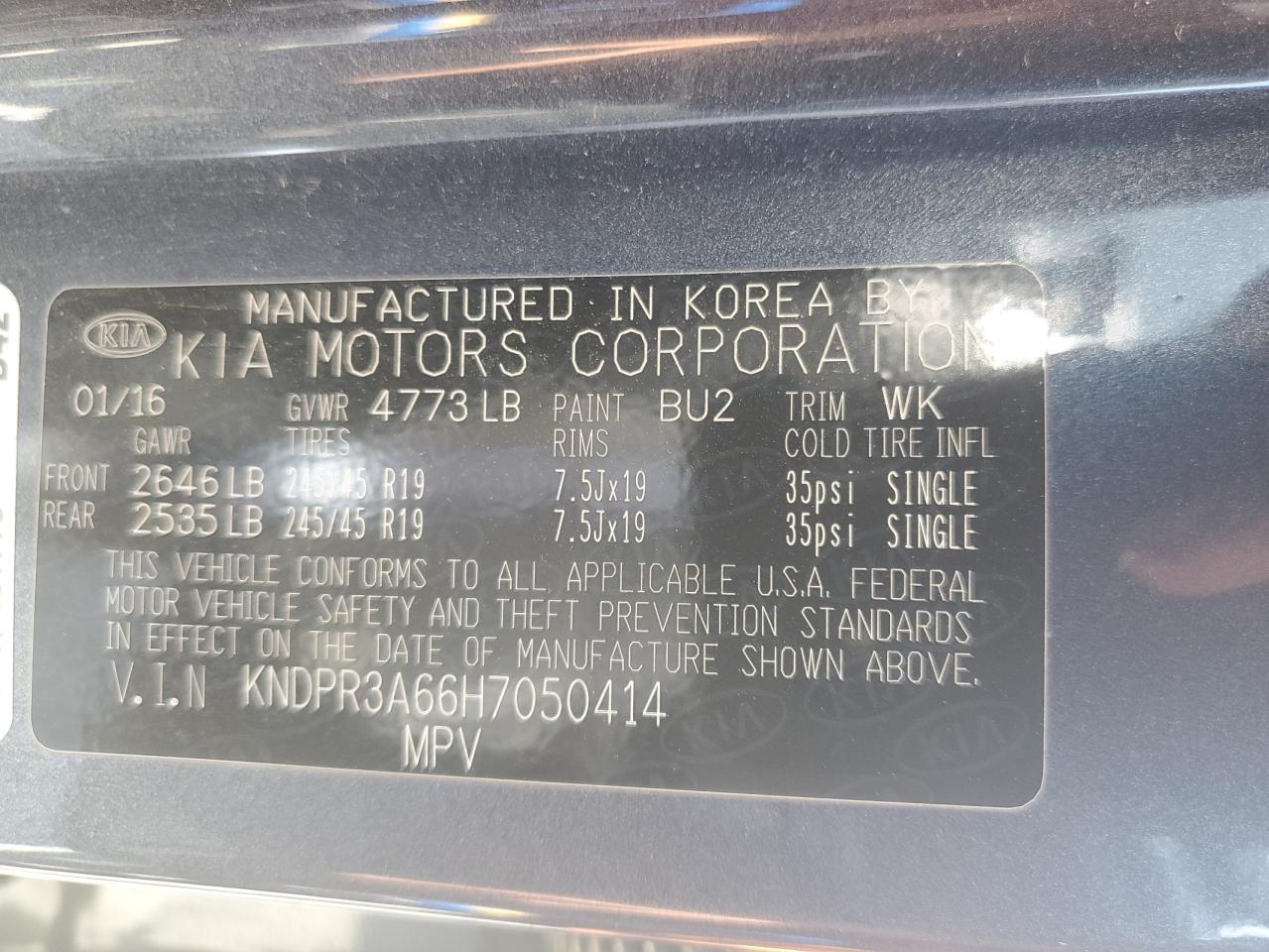 KNDPR3A66H7050414 2017 Kia Sportage Sx