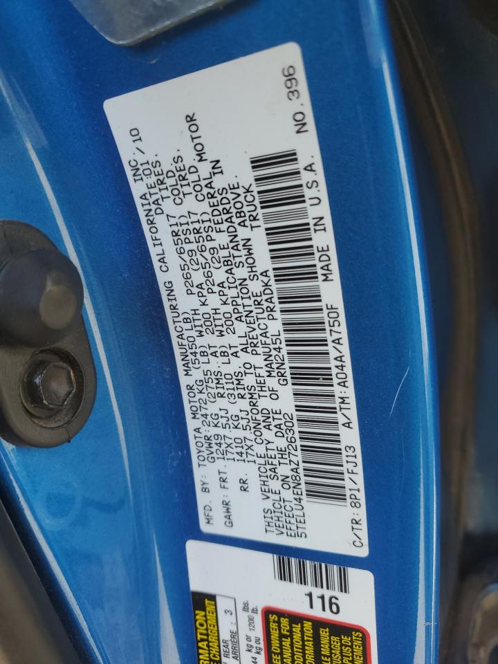 5TELU4EN8AZ726302 2010 Toyota Tacoma Double Cab