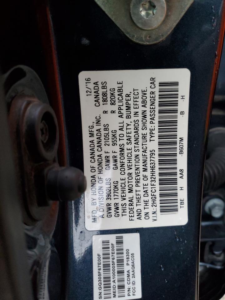 2HGFC1F32HH637795 2017 Honda Civic Ex