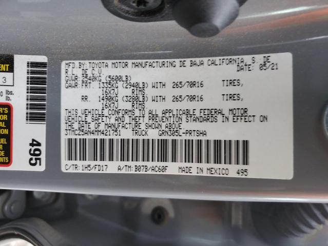 2021 TOYOTA TACOMA DOU - 3TMCZ5AN4MM421751