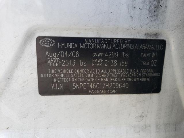 2007 Hyundai Sonata Gls VIN: 5NPET46C17H209640 Lot: 56763894