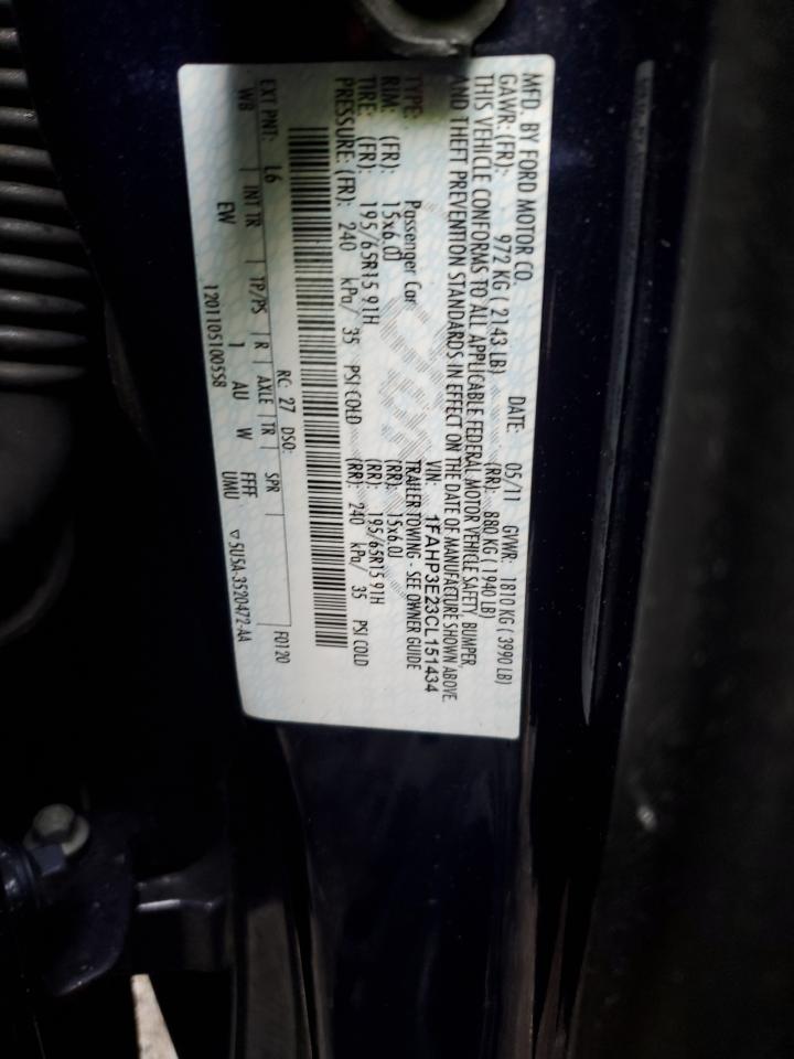 1FAHP3E23CL151434 2012 Ford Focus S