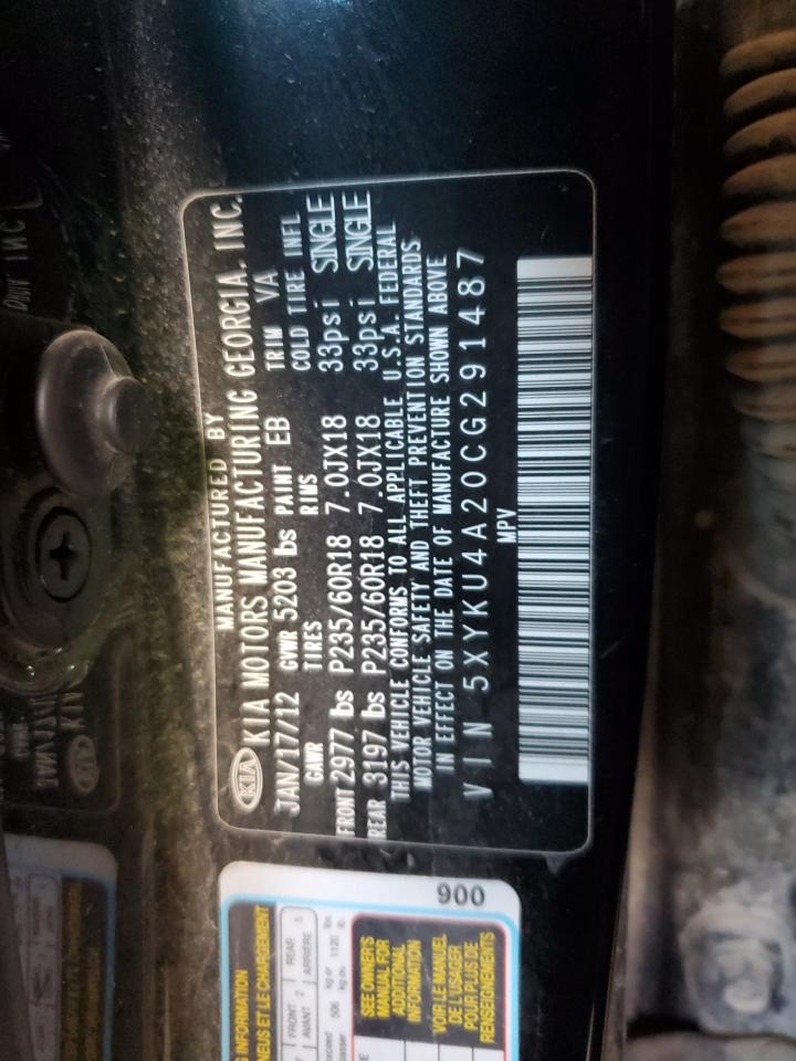 5XYKU4A20CG291487 2012 Kia Sorento Ex