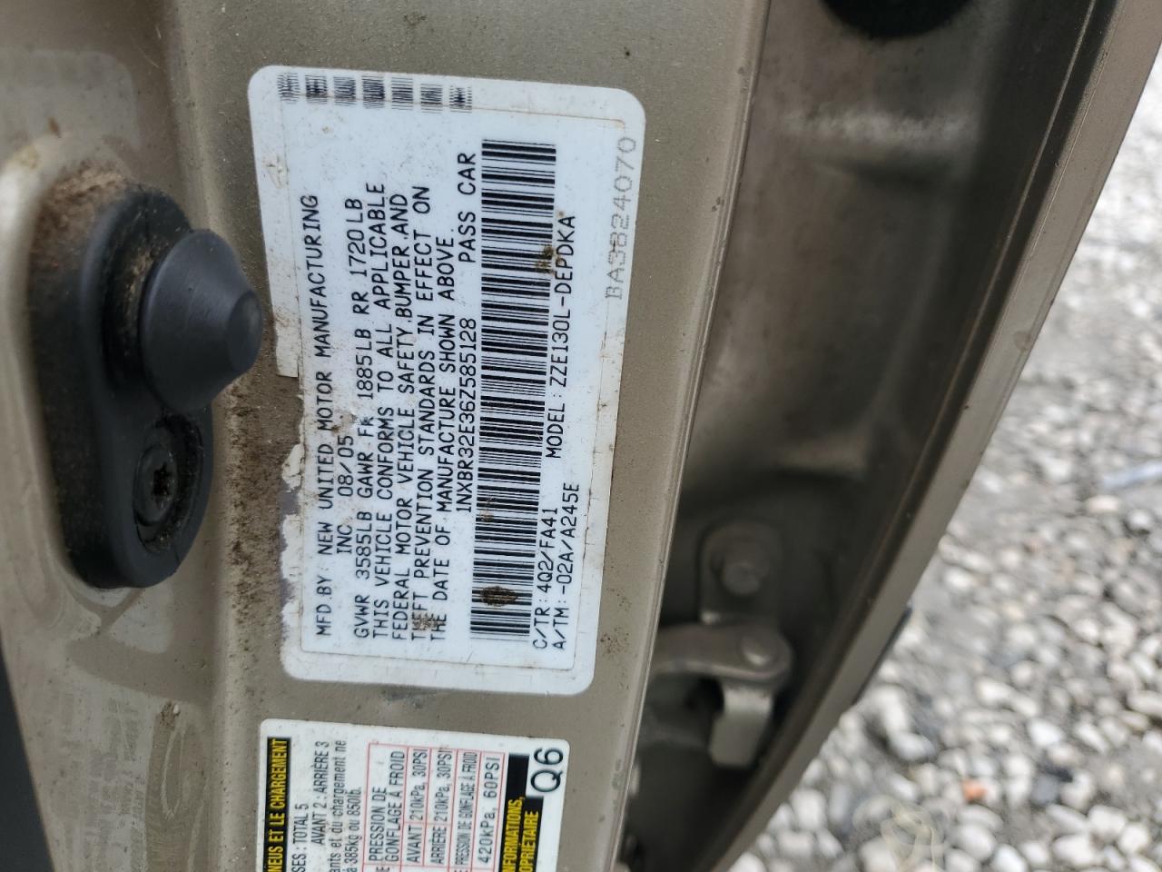 1NXBR32E36Z585128 2006 Toyota Corolla Ce