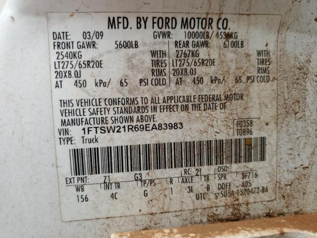 2009 Ford F250 Super Duty VIN: 1FTSW21R69EA83983 Lot: 54812574